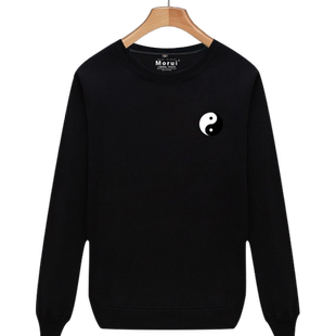 太极晨练功夫武术中国风文化圆领卫衣套头薄款男女加绒长袖可定制