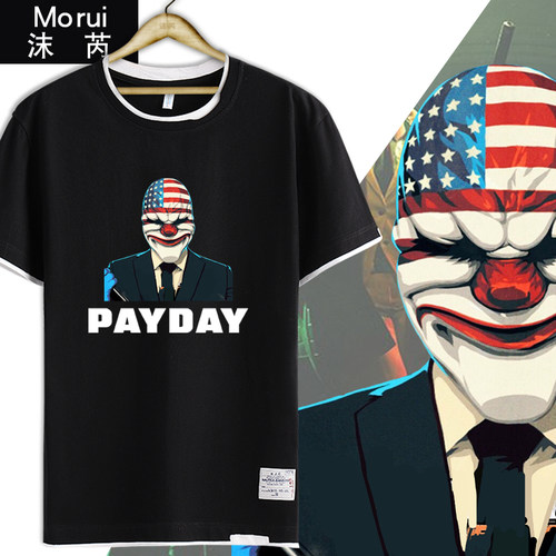 收获日3达拉斯payday拼接t恤衫