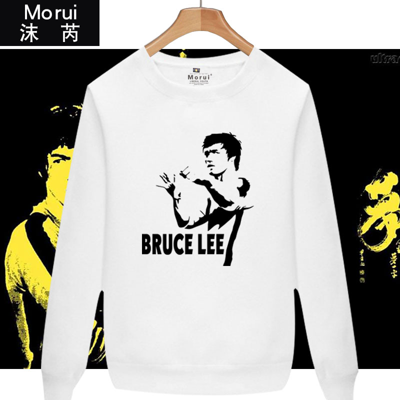 拳击可定制UFC李小龙双节棍同款周边衣服圆领卫衣男女薄长袖套头
