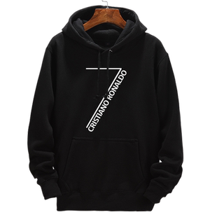 C罗纳尔多葡萄牙7号CR7连帽卫衣男女柔软加绒外套带帽衫套头衣服