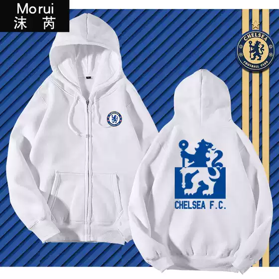 Chelsea Team Uniform Football Sports Jacket Men's and Women's Soccer Clothing Kante William Hoodie Cardigan Sweatshirt with Fleece