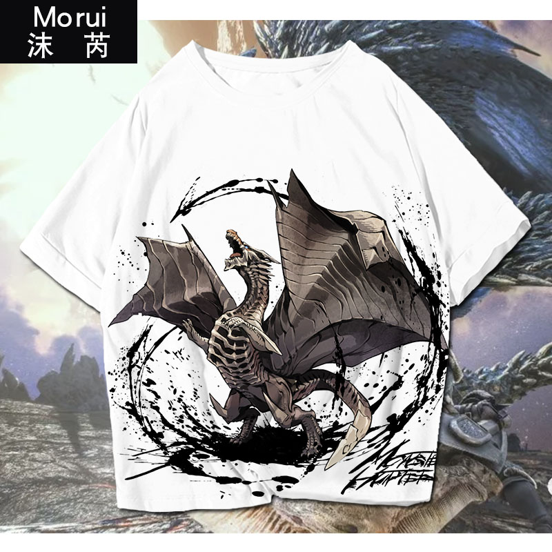 怪物猎人游戏冰丝创意短袖t恤衫