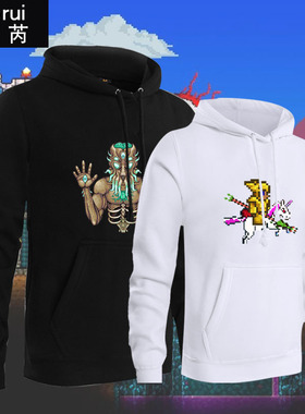 STEAM Terraria周边衣服泰拉瑞亚连帽卫衣加绒外套男女游戏上衣服