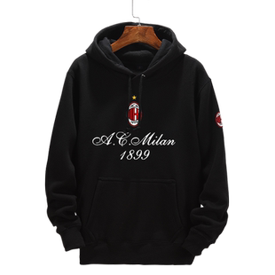 AC米兰足球迷服队服卡卡伊布球衣服连帽卫衣男女外套带帽衫运动服