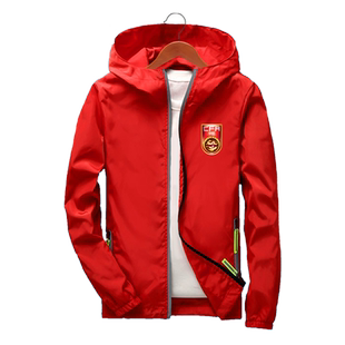 中国国家队男国足武磊于大宝足球衣服连帽夹克外套薄款帽衫球迷服