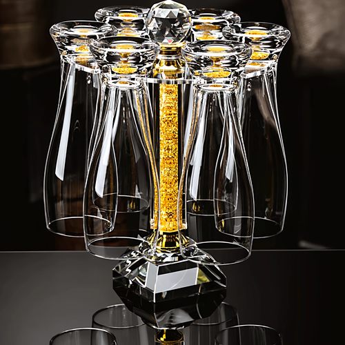 白酒杯金箔水晶家用啤酒杯玻璃杯