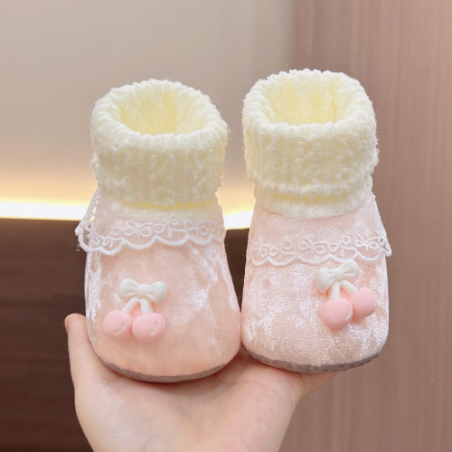 布暖尔加绒假面保暖护脚婴儿鞋女