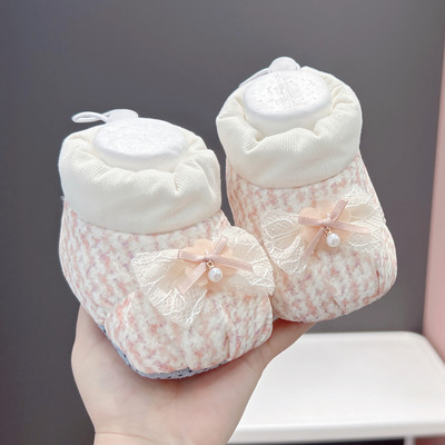 冬加绒加厚棉鞋小香风公主学步鞋