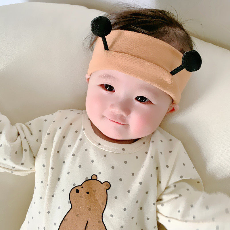 夏季婴儿护囟门蜜蜂发带可爱超萌宝宝新生卤门帽头饰女宝薄款男宝