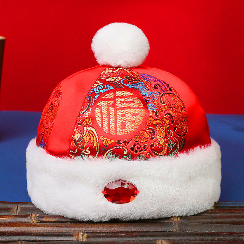 婴儿帽子秋冬唐装地主帽宝宝抓周加绒加厚保暖棉帽少爷新生儿周岁,童装/婴儿装/亲子装,帽子,淘宝优惠券,粉丝福利购,淘宝优惠卷