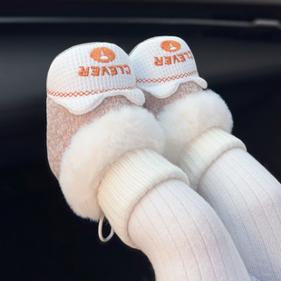 婴儿冬季步前加绒鞋0-1岁男女宝宝保暖可爱套脚步前棉鞋3-12个月2