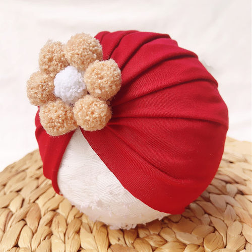 婴儿帽女宝宝百天护卤门印度帽子