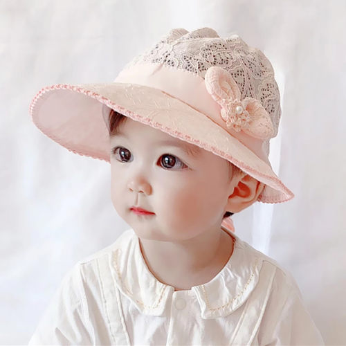 婴儿帽子春夏薄款大檐遮阳防晒帽