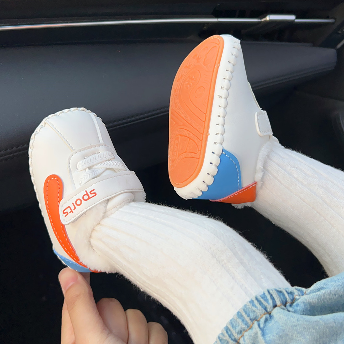 婴儿软底学步鞋加绒保暖鞋学步鞋