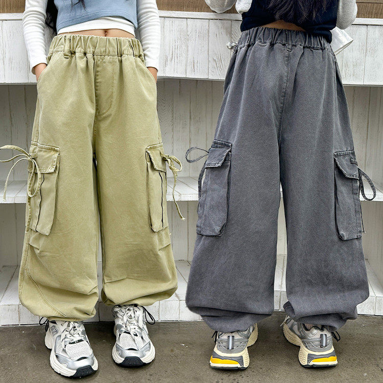 2026春季新款洋气女童时尚潮流复古工装裤,童装/婴儿装/亲子装,裤子,淘宝优惠券,粉丝福利购,淘宝优惠卷