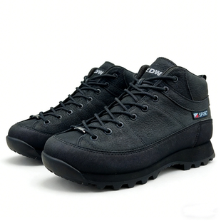 摩纳哥男鞋抓地耐磨运动旅行徒步鞋登山鞋系带防水工装黑色马丁靴