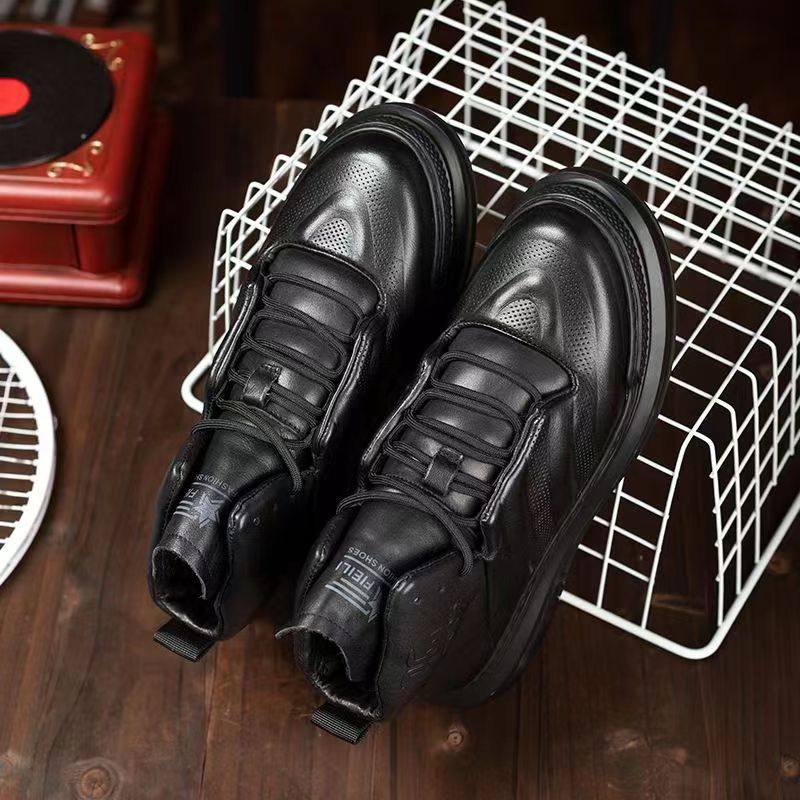 男鞋春季棉鞋透气厚底增高系带运动休闲鞋个性高帮男潮流老爹鞋