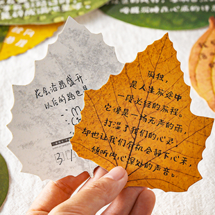 清新树叶自然插画异形明信片30张书叶系列墙贴装饰活动氛围感装扮卡片生日祝福包装手账素材拼贴diy材料卡
