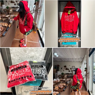 潮牌包装美式设计感珍珠字母连帽卫衣女秋冬宽松休闲百搭情侣帽衫