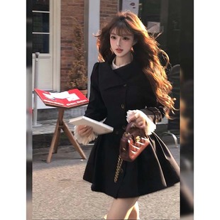 掐腰连衣裙LJ0133 有里布摩登主义收腰大裙摆风短款 2025秋季 新款