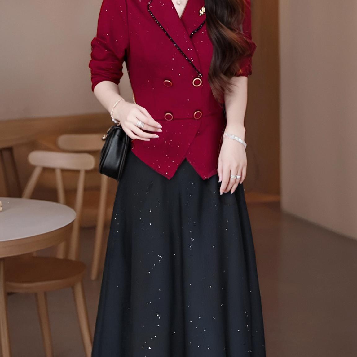 新款高档时尚修身显瘦长裙2025春季气质长袖法式春连衣裙子2241