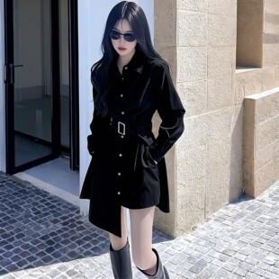 气质轻奢高级感小香风衬衫 含腰带法式 连衣裙HY0291 新款 2026春季