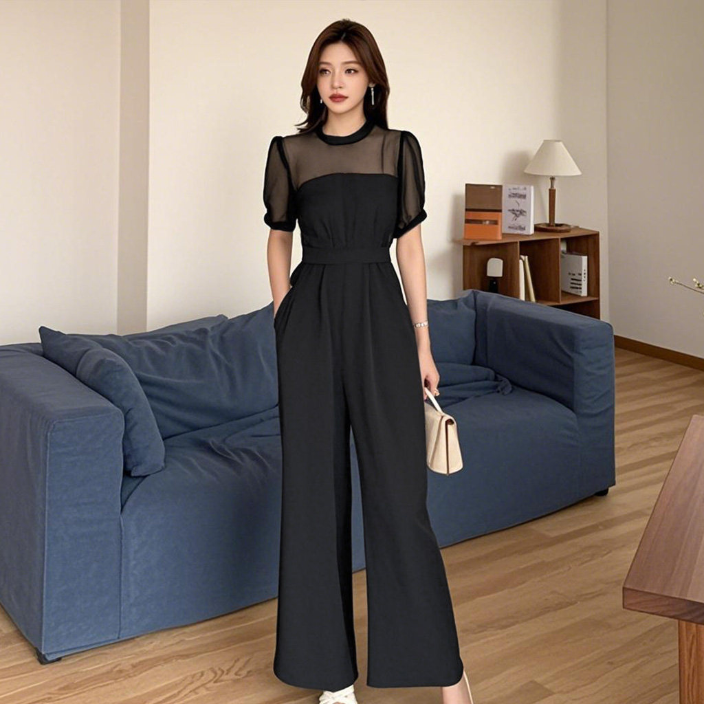 赫本风连体裤夏季2025新款气质名媛时尚连身衣裤高腰阔腿裤D1064C,女装/女士精品,连体衣/裤,淘宝优惠券,粉丝福利购,淘宝优惠卷