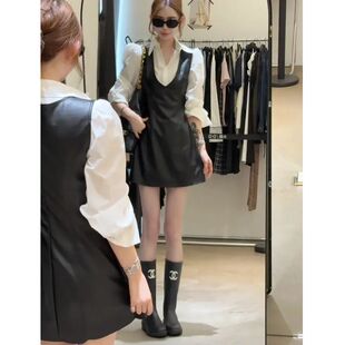 套装 高级感背心连衣裙内搭2025秋季 气质衬衫 时尚 两件套D3712 新款