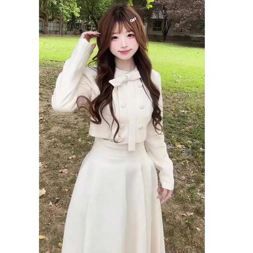 两件套有里布2026秋季法式小香风千金收腰气质半身裙套装D10875