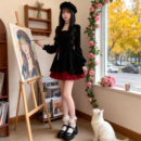 有里布2025秋冬新款 裙子女LJ0134 玫瑰丝绒战袍连衣裙显瘦长袖