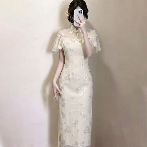 2026夏季新款女新中式国风设计感修身显瘦气质连衣裙 D8005