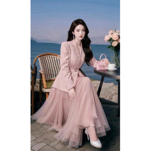 外套纱裙独特两件套女DM0034 气质名媛西装 有里布2025秋季 新款