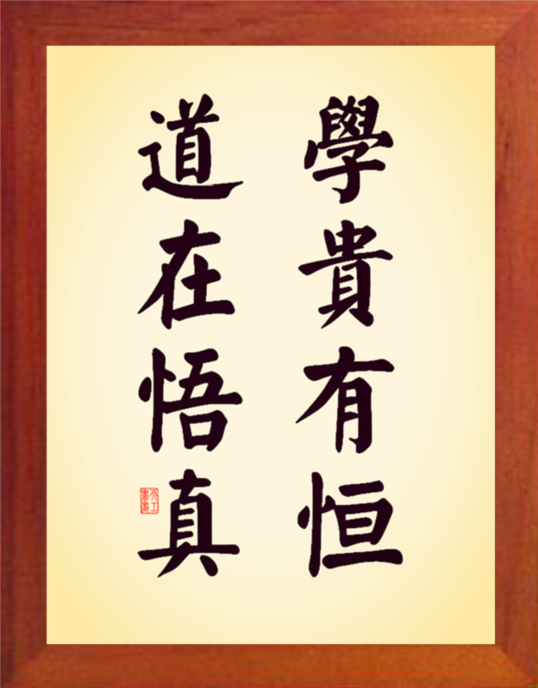 营养书画 天然实木有框画现代装饰画挂摆件 学贵有恒 道在悟真