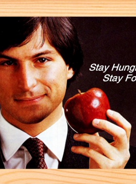营养书画 进口实木有框画装饰画 乔布斯stay hungry stay foolish