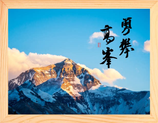 营养书画 天然实木有框画简约现代装饰画挂摆件 书法 勇攀高峰2款