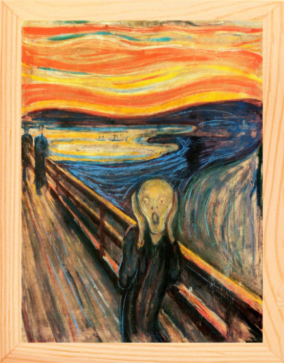 营养书画 进口实木有框画装饰画挂摆件 世界名画-呐喊
