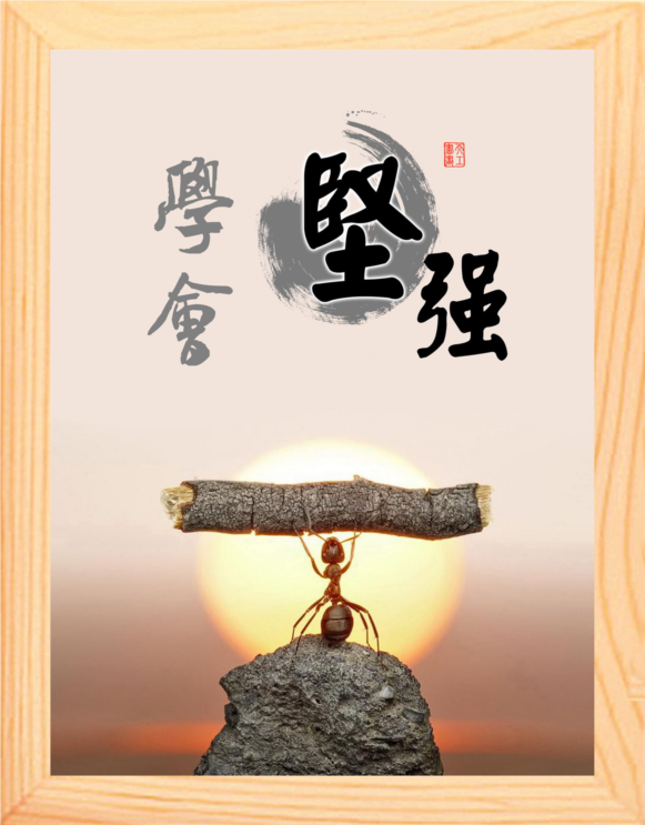 营养书画 天然实木有框画简约现代装饰画书桌自励挂摆件 学会坚强