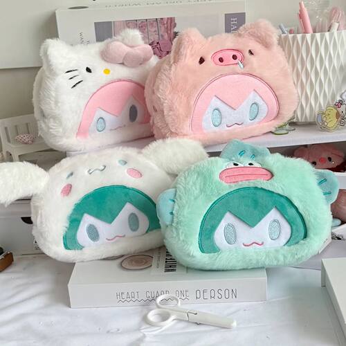Hatsune Miku Plush Pencil Case Cute Student Large Capacity S