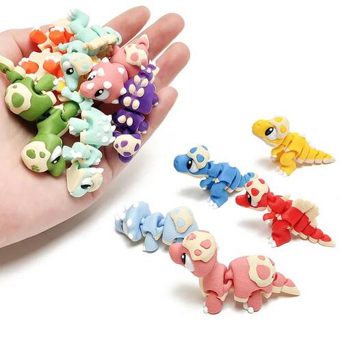 Mini 3D Printed Dinosaur Toys - Movable Joints Egg Shell T-R