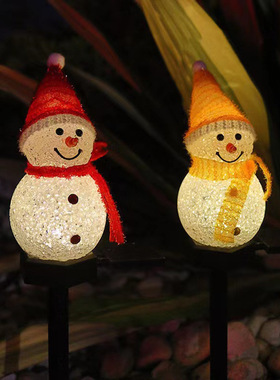 Solar Energy Snowman Floor Lights Christmas Decorations Land