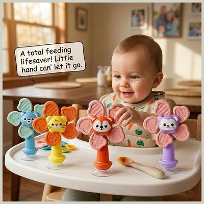 Children High Chair Toys Suction Cup Spinner Dining Table Ra