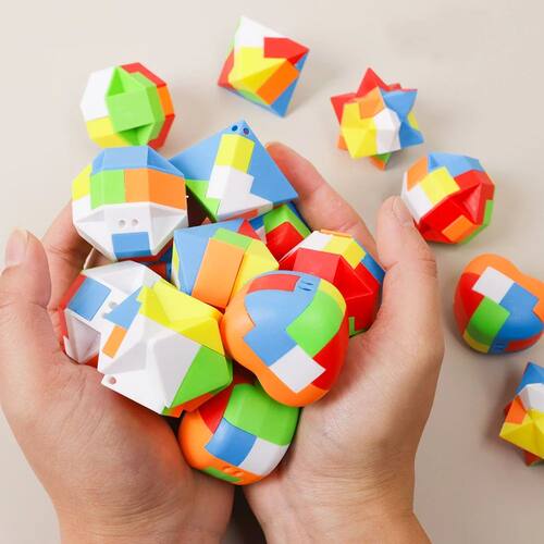 3D Puzzle Luban Lock Keychain - Magic Mini Cube Brain Teaser