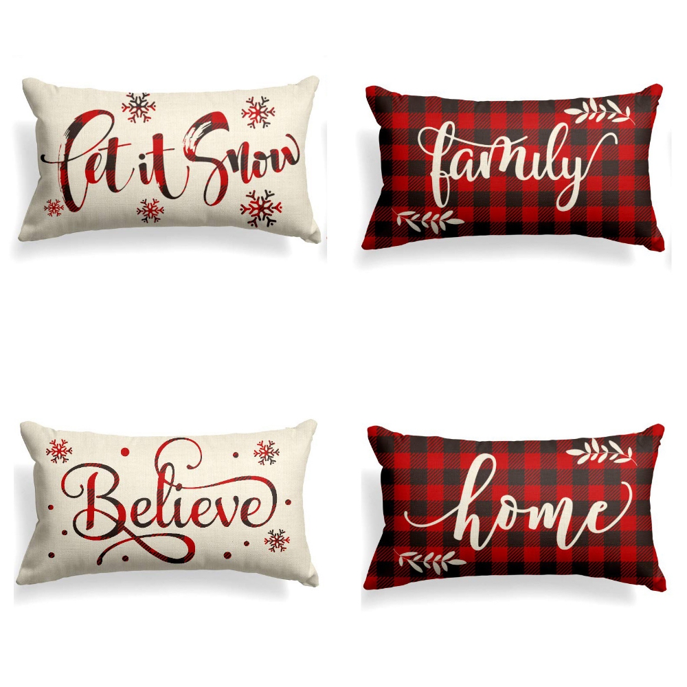 Xmas Christmas Cushion Cover Navidad Pillow Case Sofa Cushio 节庆用品/礼品 装饰灯 原图主图