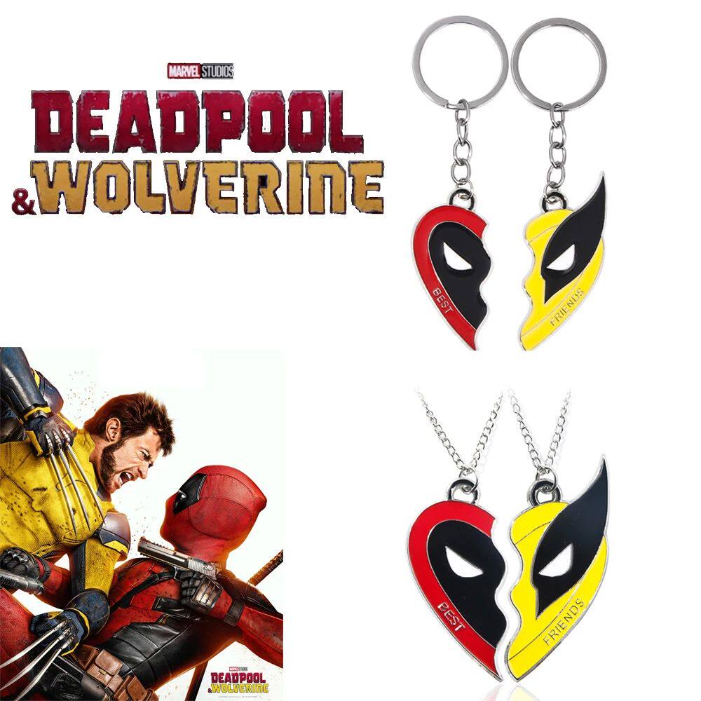 Movie Superhero Deadpool and Wolverine Best Friends keychain
