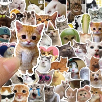 10/30/50PCS Kawaii Love Cat PVC Sticker Aesthetic Children's