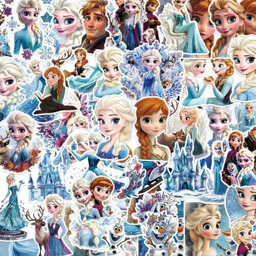 50pcs  Cartoon Frozen Elsa Stickers Princess Anna Cute Decal