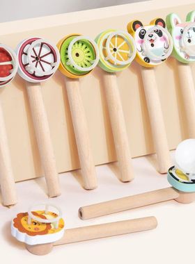 Montessori Toy Wooden Balance Blowing Toys Blowing Pipe Whis