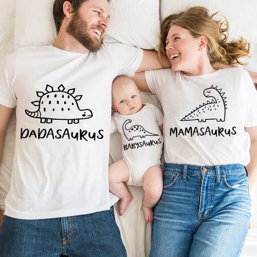 Dinosaur Family Shirts Mommy Daddy Shirt Baby Bodysuits Fami