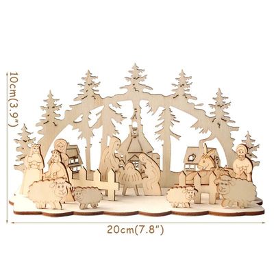 Christmas Wooden DIY Wood Desktop Ornaments Christmas Decora