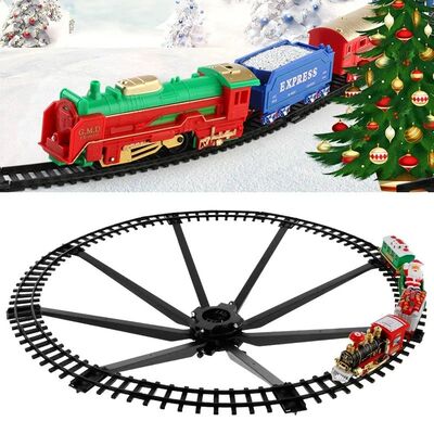 Christmas Tree Decor Train Track Frame Railway Car Sound Lig